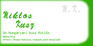 miklos kusz business card