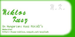miklos kusz business card
